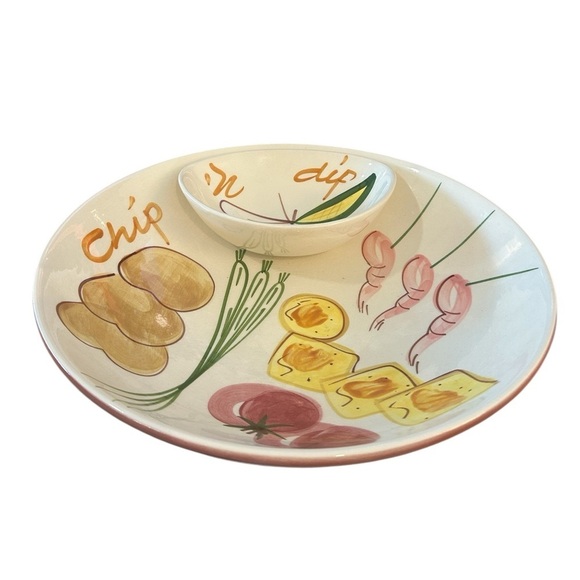 Vintage Mid-Century Modern Los Angeles Pottery Chip & Dip Serving Bowl Set - Picture 8 of 8